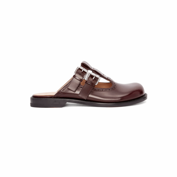 LOEWE Burgundy Mary Jane Muller shoes flats slippers