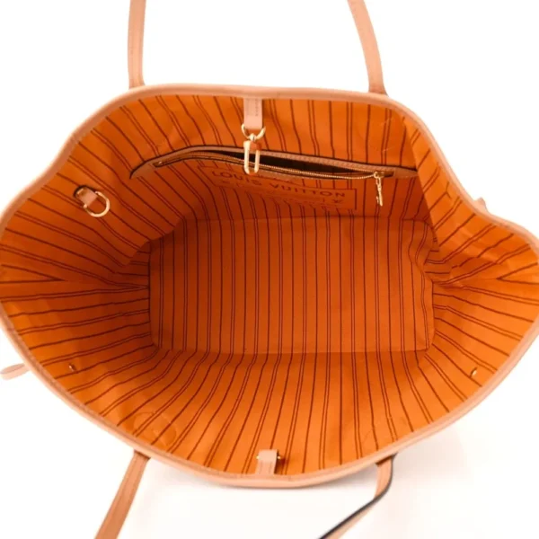 Louis Vuitton Braided Neverfull MM Damier Azur Canvas Orange Interior