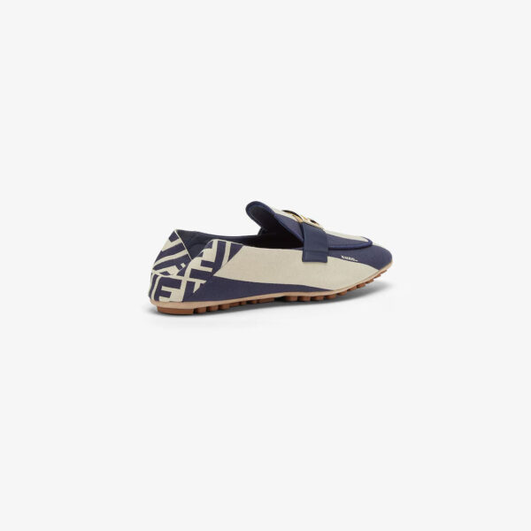 FENDI Blue canvas loafers