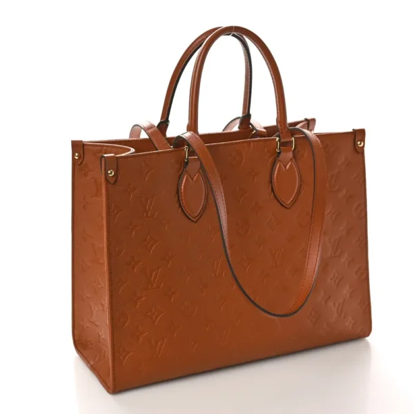 Louis Vuitton Neverfull MM Cognac Giant Monogram Empreinte Leather